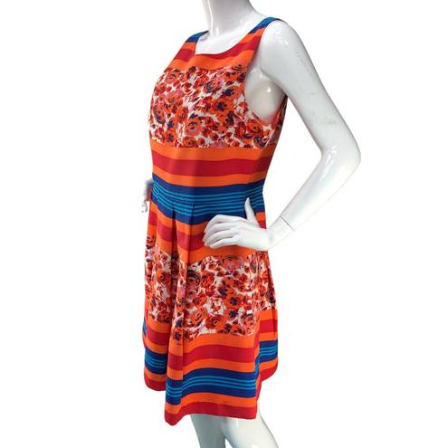 Tracy Reese Plenty Dresses  Women Size 10 Sasha Floral N Stripes Dress Multicolor