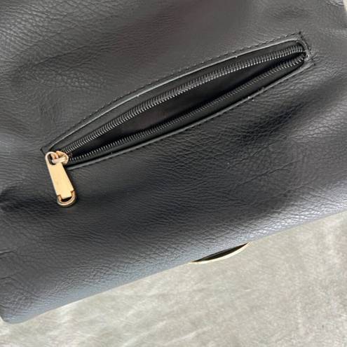 Mulberry  Black Genuine Leather Foldover Clutch Crossbody Bag