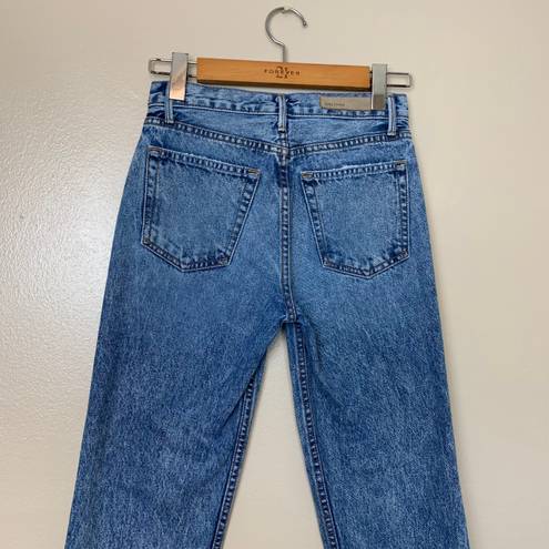 GRLFRND Helena High Waist Straight Leg Distressed Jeans Sz 24