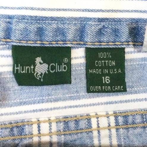 Hunt Club Vintage  Mom Shorts Striped Denim High Waisted High Rise Sz 16 USA Made