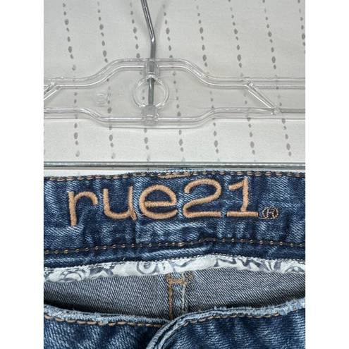 Rue 21  Womens Jeans Low-Rise Skinny Long Tall Blue Sz 13/14 Modern City Casual