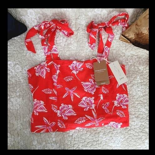 Joie NWT  Linen Coral and Pink Floral Cropped Tank Brand New with Tags Size 10