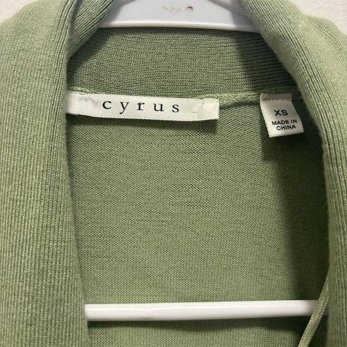 Cyrus  Women's Green Long Sleeve Open Front Cardigan Sweater XS