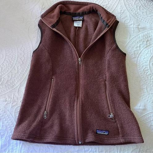 Patagonia  Synchilla Brown Full Zip Sleeveless Fleece Vest Sweater