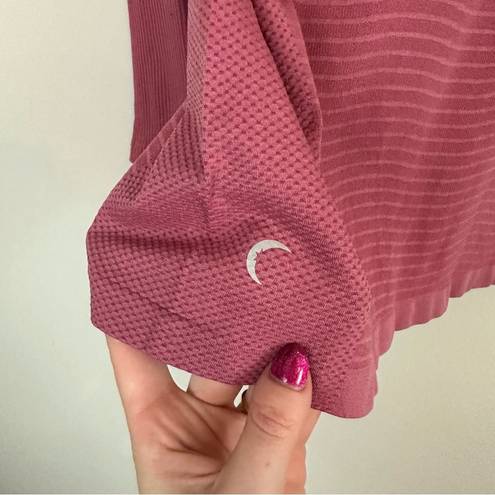Zyia  Active | Pink Textured Long Sleeve Workout Shirt Size Medium