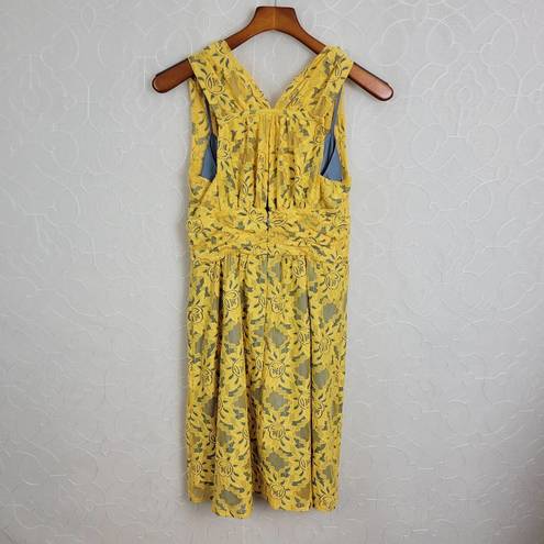 Tracy Reese Plenty by  Womens Dress Size 8 Yellow Niki Lace Sleeveless Lined Mini