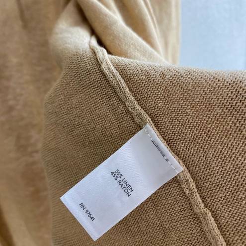 J.Jill  line 3/4 sleeve tan open cardigan