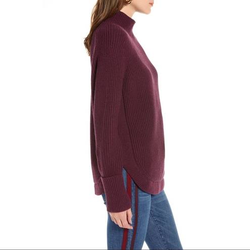 Treasure & Bond  Mock Neck Sweater - Burgundy - Small