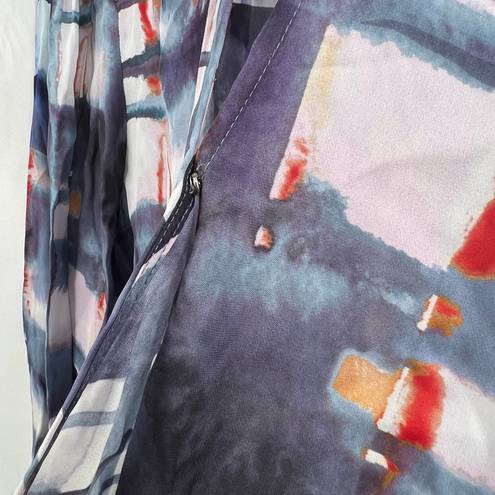 Parker  Abstract Watercolor Print Long Sleeve Blouse Small New