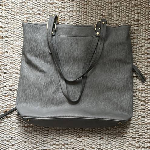 Relic leather patch grey shoulder bag