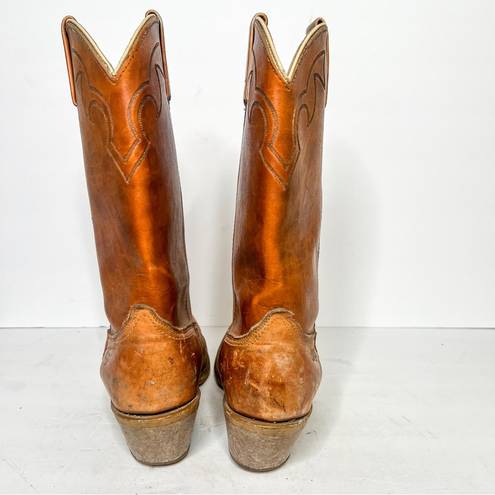 Dingo VTG  Brown Leather Cowboy Western Boots Size 11 Women’s Cowgirl Tan