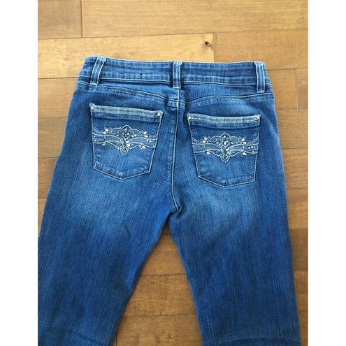 White House | Black Market  blue boot leg Rhinestone jeans size 2s