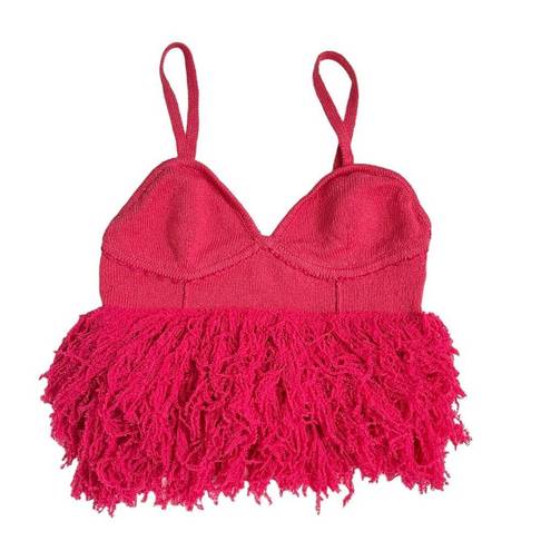 Bubblegum JoosTricot Fringe Bralette Top in 