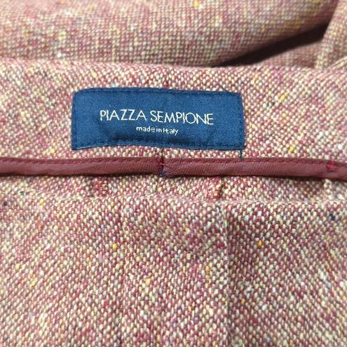 Piazza Sempione  Pure New Wool Tweed Wide Leg Pants Trousers Italian 38 US Size 4