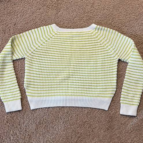 Delia's EUC Delia’s Striped Cropped Sweater Lime Green Size Medium