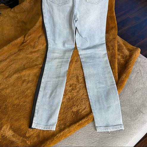 Alexander Wang  Snap-Detailed Leather and Denim Skinny Pants