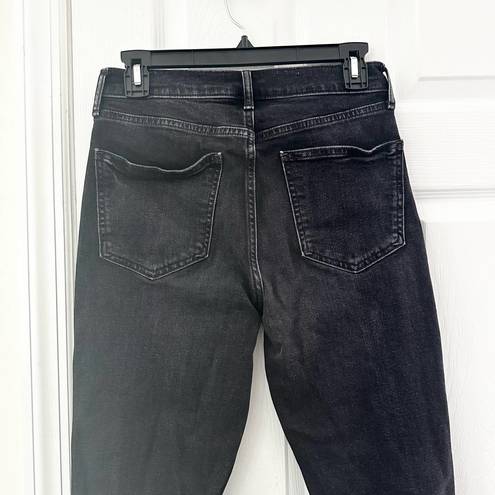 Gap  Denim Washed Black Vintage High Rise Slim Jeans Open Raw Ankle Hem 28 Short