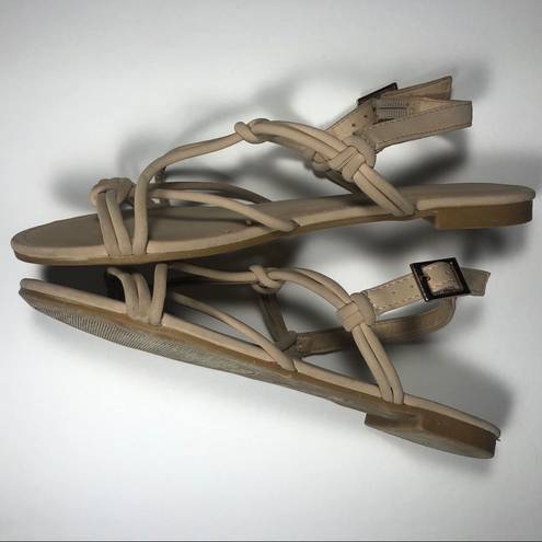 Bamboo  Strappy Slingback Tan Sandal | 6 (36.5)