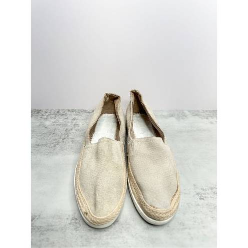 Donald Pliner  Slip On Shoes Womens Size 6.5 Tan Suede Espadrille Flats