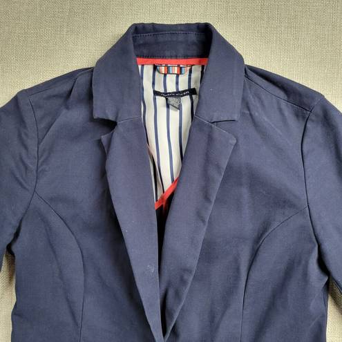 Tommy Hilfiger  Womens Blazer Size 4 Blue Tailored Fit Gold Buttons Career Work