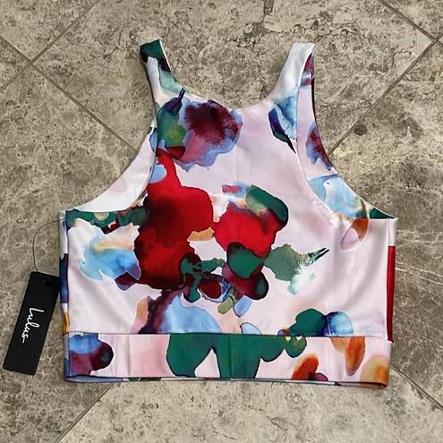 Lulus Lulu’s Make Progress Multi Print High Neck Medium Impact Sports Bra NWT