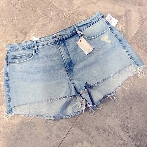 Good American NEW  Good 90s High-Rise Shorts, Blue Size 16 New w/Tag Retail $129