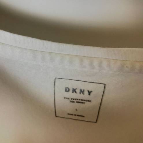 DKNY  T Shirt Graphic Tee Top Donna Karan New York Short Sleeve Cotton Solid Logo