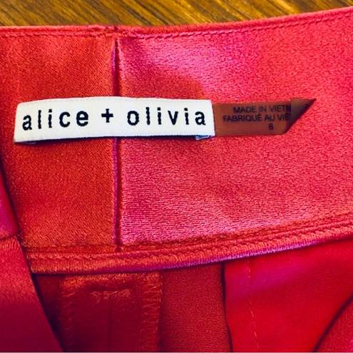 Alice + Olivia  Cady High-Waist Raspberry Pink Pocket Satin Shorts Sz 8 ~ Barbie