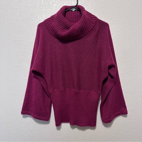 a.n.a  Women's Rusty Burgundy Cowl Neck Bell Sleeve Knit Dolman Pullover Sweater