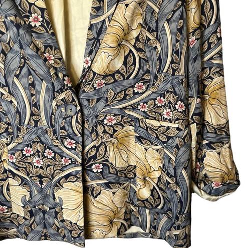 Krass&co Morris &  H&M Floral Art Nouveau Jacket Boyfriend Blazer 1 Button Size 6