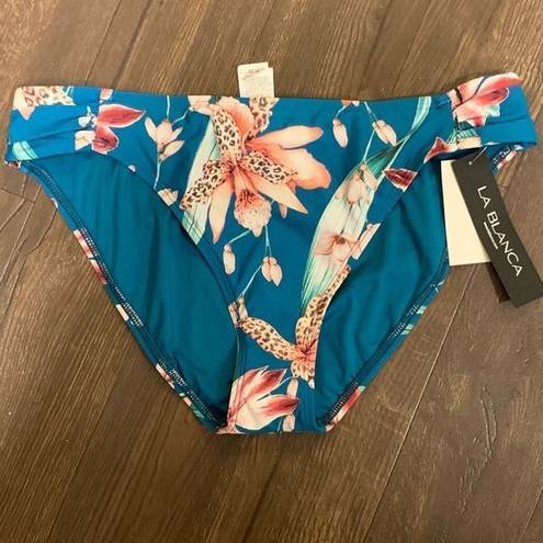 La Blanca  blue coconut girl tropical flower size 14 swim bottoms