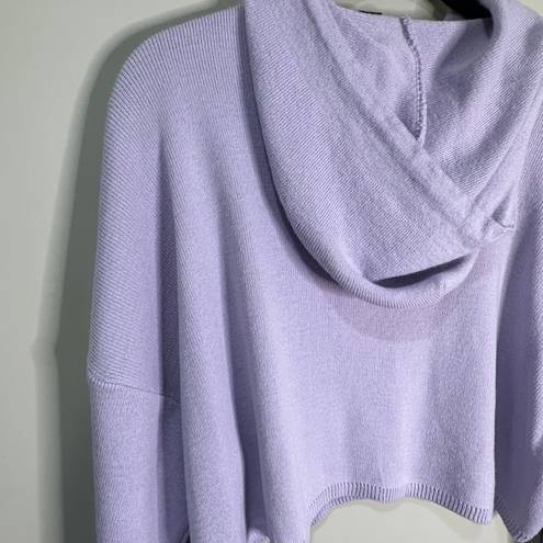 Boohoo Violet Cropped Hoodie Knit  