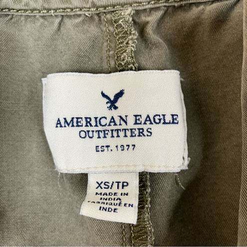 American Eagle  | Green Moto Full Zip Vest XS