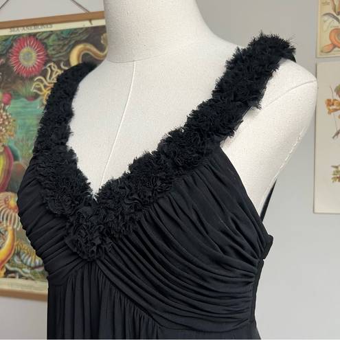 Oleg Cassini Black Ruffle Cocktail Dress Sweetheart Neckline size 8 medium