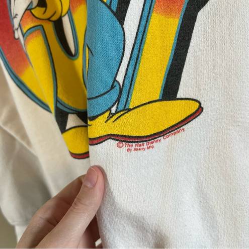 American Vintage Vintage Tultex White Disney Goofy Florida Crewneck Sweatshirt Medium