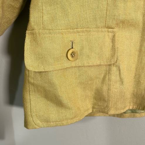 Talbots Vintage  Irish Linen 3 button Blazer lime green size 10