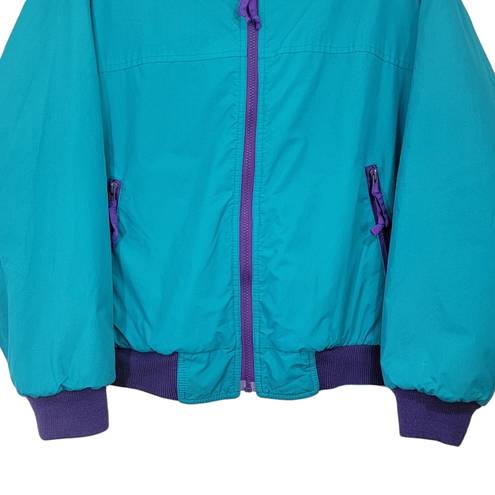 Cabin creek  Vintage Reversible Zip Up Light Teal Purple Oversized Jacket Size M