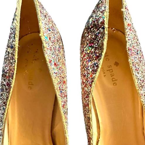 Kate Spade  NEW YORK Rainbow Licorice Too Glitter Formal Sparkly High Heels Multi