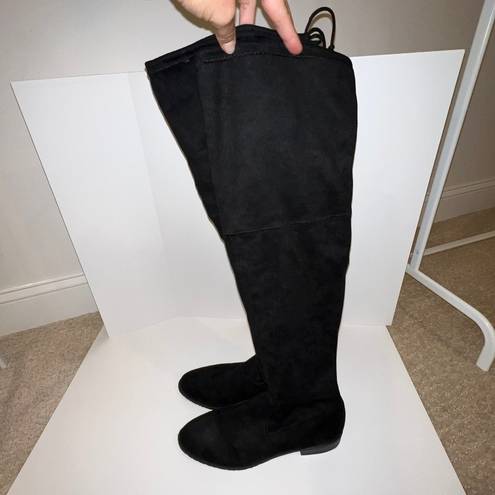 Unisa Over The Knee Black Suede Boots