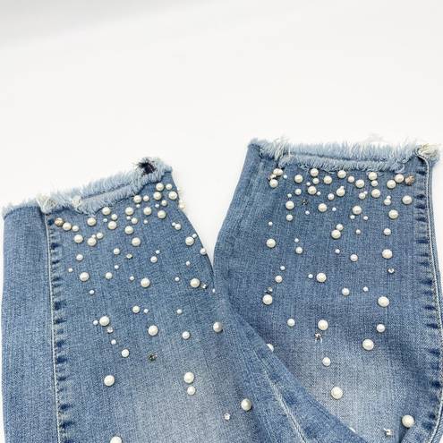 Pilcro and the Letterpress  Size 14 Hyphen Pearl Womens Jeans Beaded Fray Crop