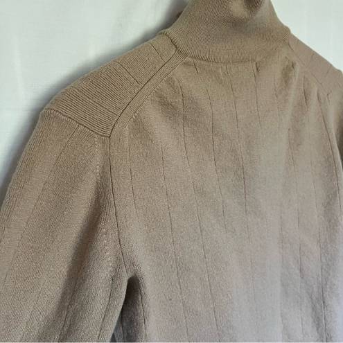 Banana Republic extra fine merino wool quarter zip funnel neck sweater neutral