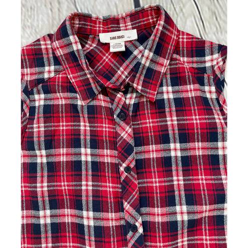 Sans Souci Red Plaid Shirtdress