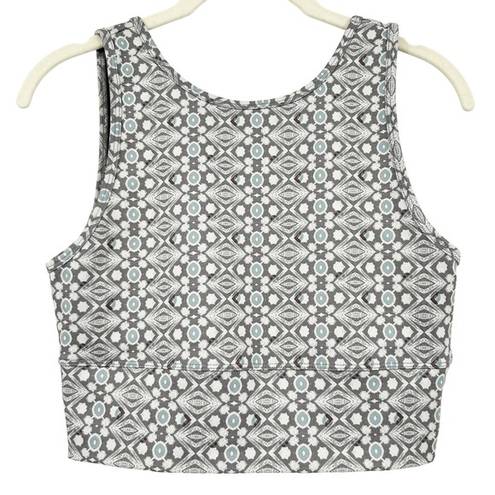 Anthropologie  Daily Practice Womens Geometric Printed Crop Top Sports Bra Size M