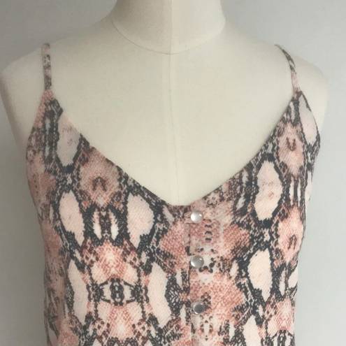 One Clothing Pink Snake Print Midi Dress NWT