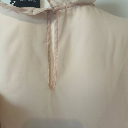 Who What Wear NWT  Pink Ruffle Blouse