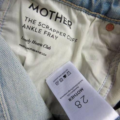 NWT Mother Superior Scrapper Cuff Ankle Fray in Lonely Hearts Club Crop Jeans 31