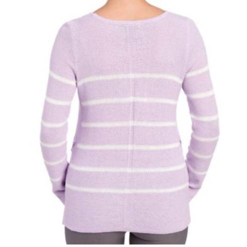 The Moon Design365 Striped Crew Neck Sweater Knit Violet Pullover Size L MSRP $108