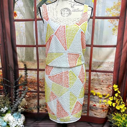 Romeo + Juliet Couture  Beaded Dress - White/Orange/Yellow - size L