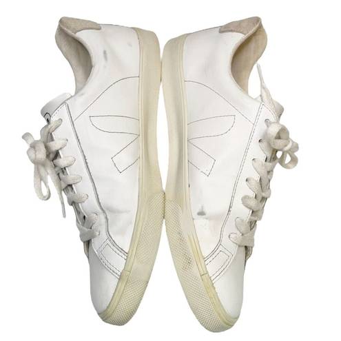 VEJA  Esplar Sneakers Casual White Leather Suede Lace Up Shoes Women's Size 9