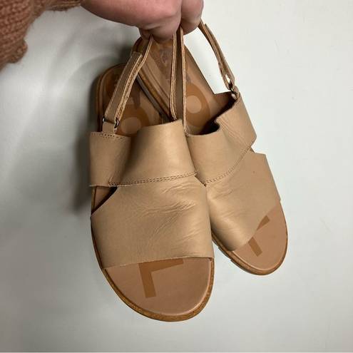 Sorel  Ella ll sling back sandals tan leather size 8